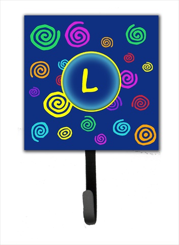 CJ1011-LSH4 Letter L Initial Monogram - Blue Swirls Leash Holder Or Key Hook