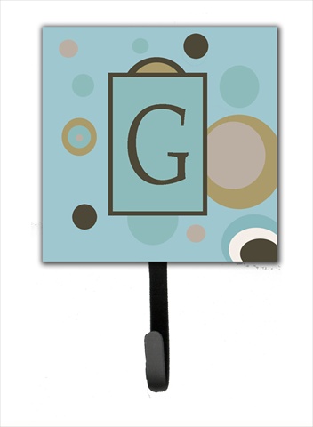 CJ1013-GSH4 Letter G Initial Monogram - Blue Dots Leash Holder Or Key Hook