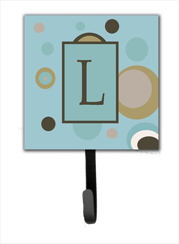 CJ1013-LSH4 Letter L Initial Monogram - Blue Dots Leash Holder Or Key Hook