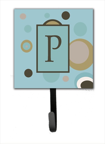 CJ1013-PSH4 Letter P Initial Monogram - Blue Dots Leash Holder Or Key Hook