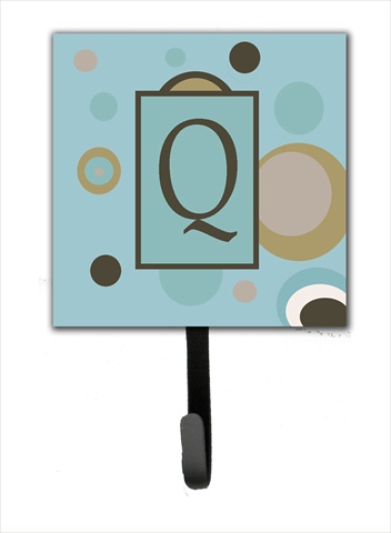 CJ1013-QSH4 Letter Q Initial Monogram - Blue Dots Leash Holder Or Key Hook