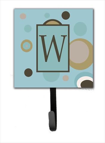CJ1013-WSH4 Letter W Initial Monogram - Blue Dots Leash Holder Or Key Hook