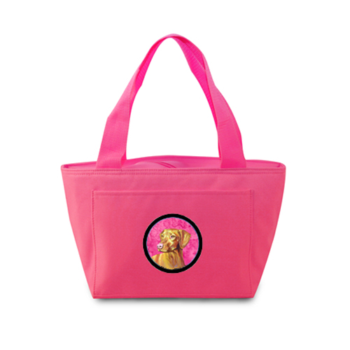 Picture of Carolines Treasures LH9370PK-8808 Pink Vizsla Zippered Insulated School Washable And Stylish Lunch Bag Cooler