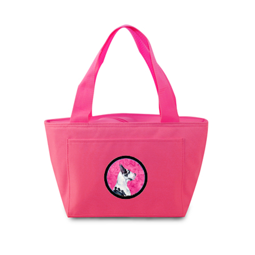Picture of Carolines Treasures LH9371PK-8808 Pink Great Dane Zippered Insulated School Washable And Stylish Lunch Bag Cooler