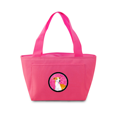 Picture of Carolines Treasures LH9373PK-8808 Pink Whippet Zippered Insulated School Washable And Stylish Lunch Bag Cooler