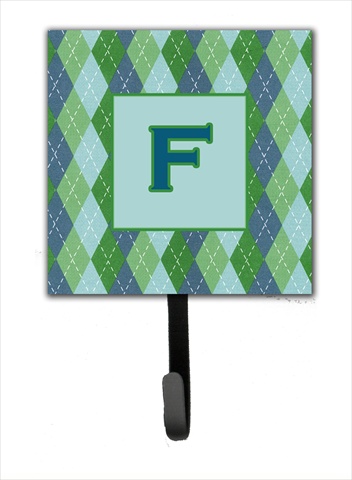 CJ1020-FSH4 Letter F Initial Monogram - Blue Argoyle Leash Holder Or Key Hook