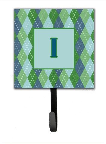 CJ1020-ISH4 Letter I Initial Monogram - Blue Argoyle Leash Holder Or Key Hook