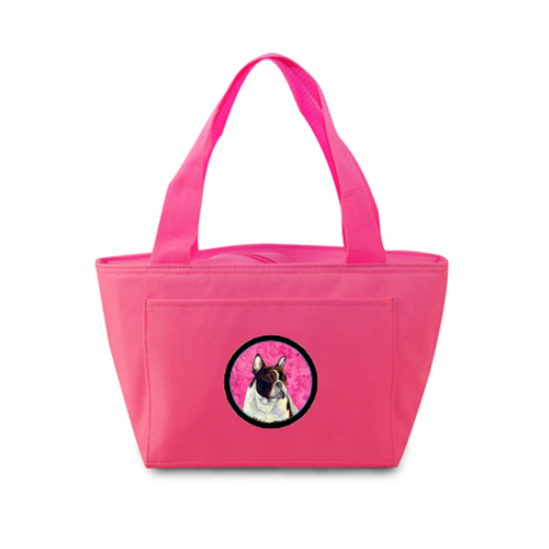 Picture of Carolines Treasures LH9382PK-8808 Pink French Bulldog Zippered Insulated School Washable And Stylish Lunch Bag Cooler