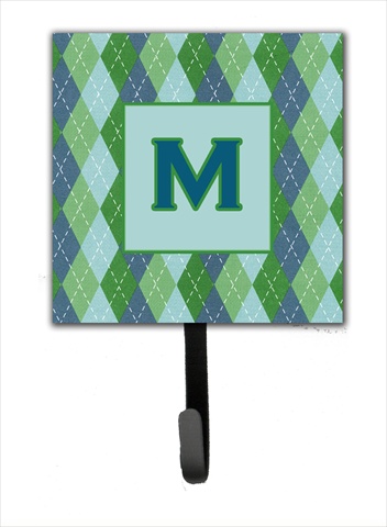 CJ1020-MSH4 Letter M Initial Monogram - Blue Argoyle Leash Holder Or Key Hook