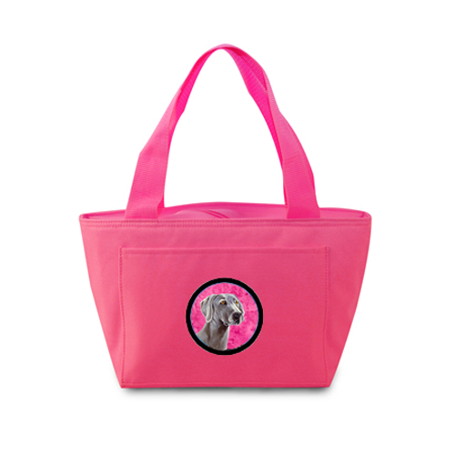 Picture of Carolines Treasures LH9386PK-8808 Pink Weimaraner Zippered Insulated School Washable And Stylish Lunch Bag Cooler