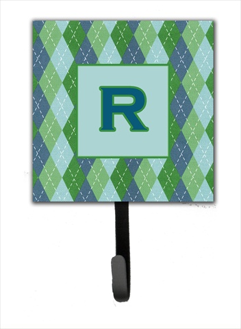 CJ1020-RSH4 Letter R Initial Monogram - Blue Argoyle Leash Holder Or Key Hook