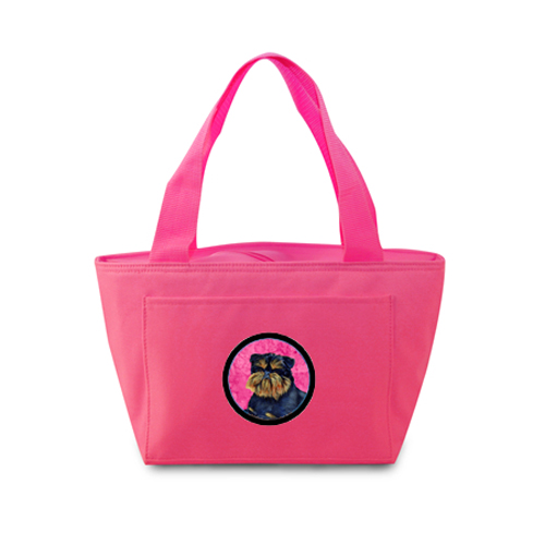 Picture of Carolines Treasures LH9388PK-8808 Pink Brussels Griffon Zippered Insulated School Washable And Stylish Lunch Bag Cooler