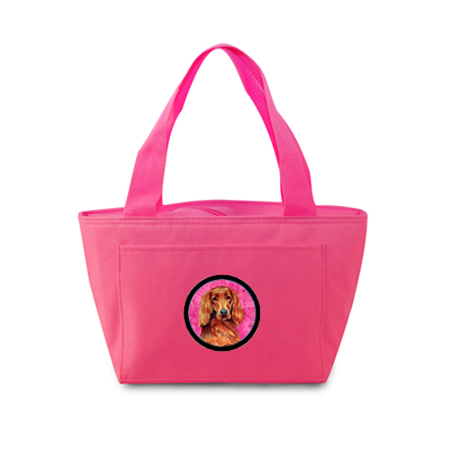 Picture of Carolines Treasures LH9389PK-8808 Pink Irish Setter Zippered Insulated School Washable And Stylish Lunch Bag Cooler