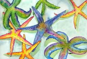 Carolines Treasures 8542PLMT Starfish Fabric Placemat