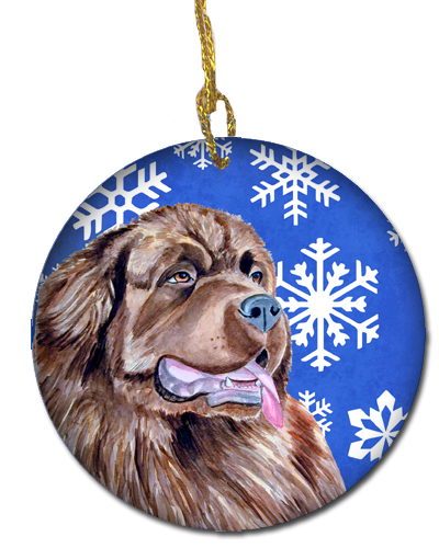 Newfoundland Winter Snowflake Holiday Ceramic Ornament