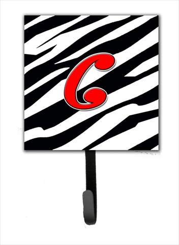 Picture of Carolines Treasures CJ1024-CSH4 Letter C Initial Monogram - Zebra Red Leash Holder Or Key Hook