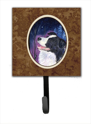 Starry Night Border Collie Leash Holder Or Key Hook