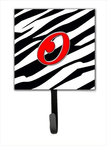 CJ1024-OSH4 Letter O Initial Monogram - Zebra Red Leash Holder Or Key Hook