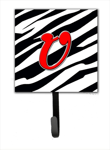 CJ1024-USH4 Letter U Initial Monogram - Zebra Red Leash Holder Or Key Hook