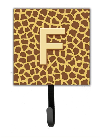 CJ1025-FSH4 Letter F Initial Monogram - Giraffe Leash Holder Or Key Hook