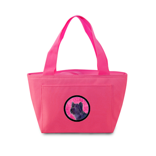 Picture of Carolines Treasures SS4739-PK-8808 Pink Skye Terrier Zippered Insulated School Washable And Stylish Lunch Bag Cooler