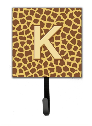 CJ1025-KSH4 Letter K Initial Monogram - Giraffe Leash Holder Or Key Hook
