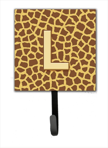 CJ1025-LSH4 Letter L Initial Monogram - Giraffe Leash Holder Or Key Hook
