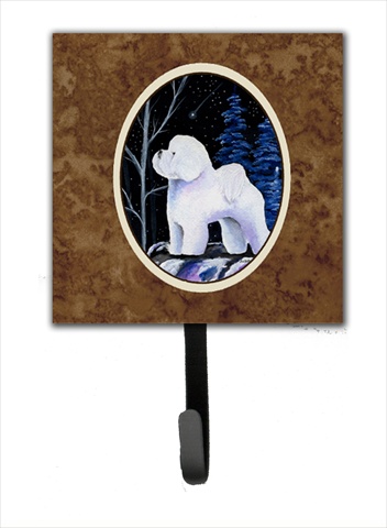 Starry Night Bichon Frise Leash Holder Or Key Hook