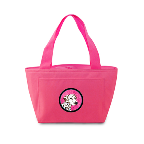 Picture of Carolines Treasures SS4745-PK-8808 Pink Dalmatian Zippered Insulated School Washable And Stylish Lunch Bag Cooler