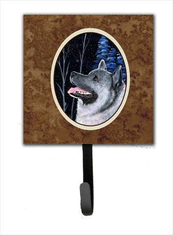 Starry Night Norwegian Elkhound Leash Holder Or Key Hook