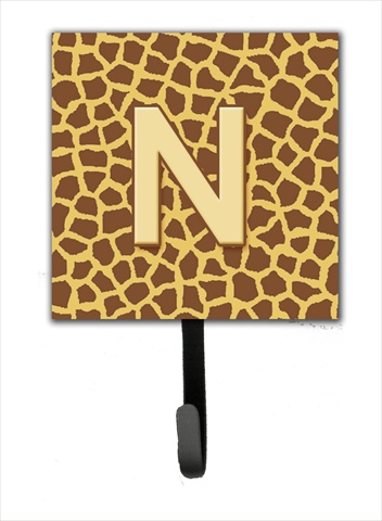 CJ1025-NSH4 Letter N Initial Monogram - Giraffe Leash Holder Or Key Hook