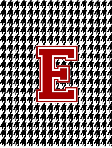 Houndstooth Black Initial E Monogram Flag- Garden Size