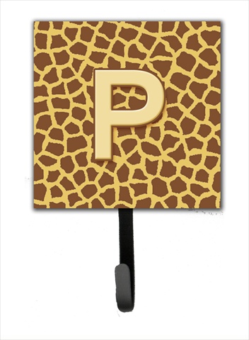 CJ1025-PSH4 Letter P Initial Monogram - Giraffe Leash Holder Or Key Hook