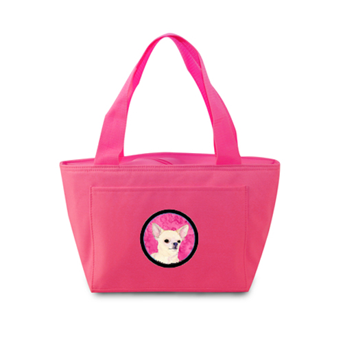 Picture of Carolines Treasures SS4748-PK-8808 Pink Chihuahua Zippered Insulated School Washable And Stylish Lunch Bag Cooler