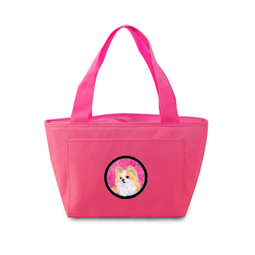 Picture of Carolines Treasures SS4750-PK-8808 Pink Chihuahua Zippered Insulated School Washable And Stylish Lunch Bag Cooler