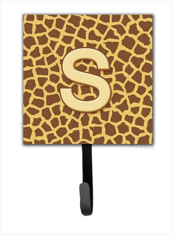 CJ1025-SSH4 Letter S Initial Monogram - Giraffe Leash Holder Or Key Hook