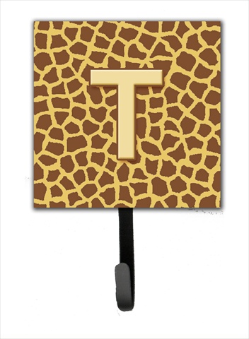 CJ1025-TSH4 Letter T Initial Monogram - Giraffe Leash Holder Or Key Hook