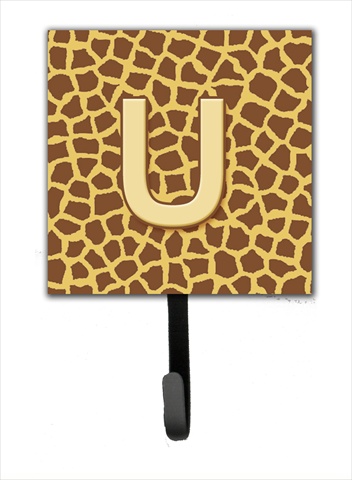 CJ1025-USH4 Letter U Initial Monogram - Giraffe Leash Holder Or Key Hook
