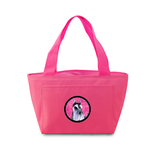 Picture of Carolines Treasures SS4753-PK-8808 Pink Schnauzer Zippered Insulated School Washable And Stylish Lunch Bag Cooler