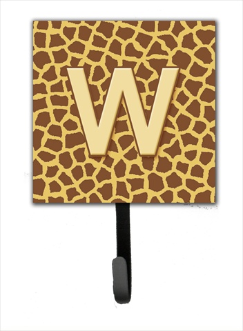 CJ1025-WSH4 Letter W Initial Monogram - Giraffe Leash Holder Or Key Hook