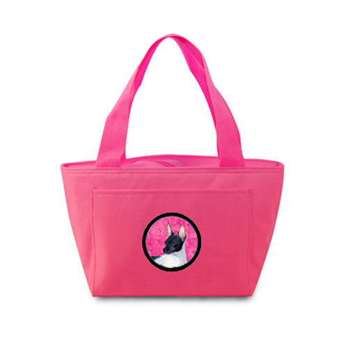 Picture of Carolines Treasures SS4756-PK-8808 Pink Rat Terrier Zippered Insulated School Washable And Stylish Lunch Bag Cooler