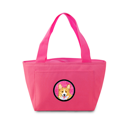 Picture of Carolines Treasures SS4762-PK-8808 Pink Corgi Zippered Insulated School Washable And Stylish Lunch Bag Cooler