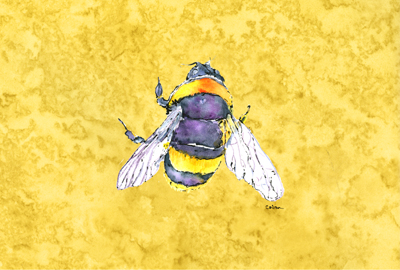 Bee On Yellow Fabric Placemat