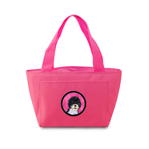 Picture of Carolines Treasures SS4766-PK-8808 Pink Portuguese Water Dog Zippered Insulated School Washable And Stylish Lunch Bag Cooler