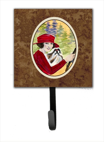 Lady Driving With Her Shih Tzu Leash Holder Or Key Hook