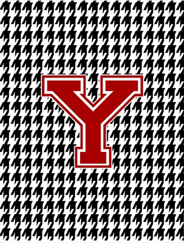 CJ1021-Y-GF Houndstooth Black Initial Y Monogram Flag- Garden Size