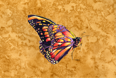 Butterfly On Gold Fabric Placemat