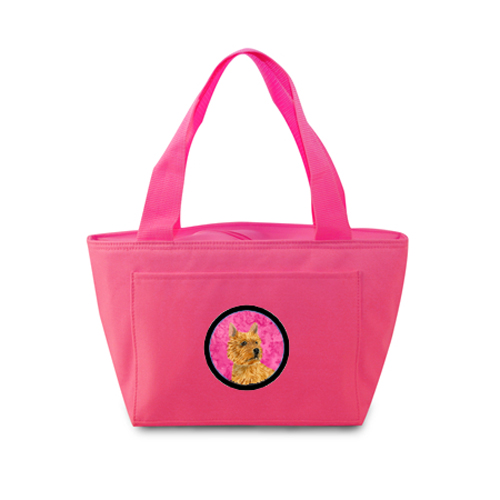 Picture of Carolines Treasures SS4775-PK-8808 Pink Norwich Terrier Zippered Insulated School Washable And Stylish Lunch Bag Cooler