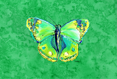 Butterfly Green On Green Fabric Placemat