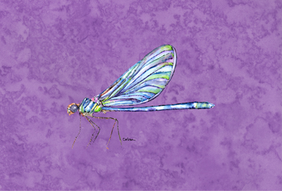 8865PLMT Dragonfly On Purple Fabric Placemat